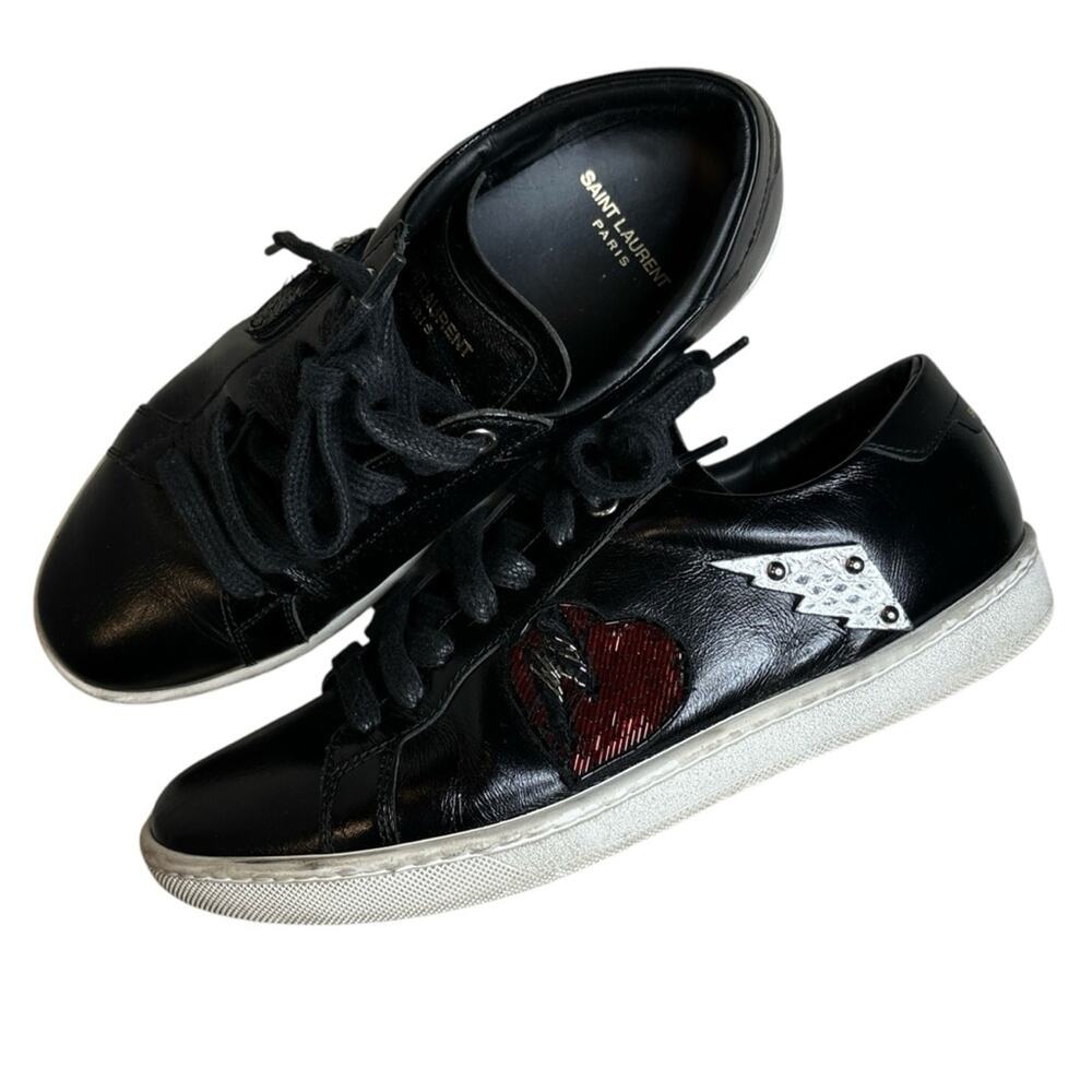 Saint Laurent Court Classic Embroidered Sneakers